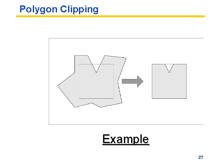 Polygon Clipping Example 27 Polygon Clipping Example 27