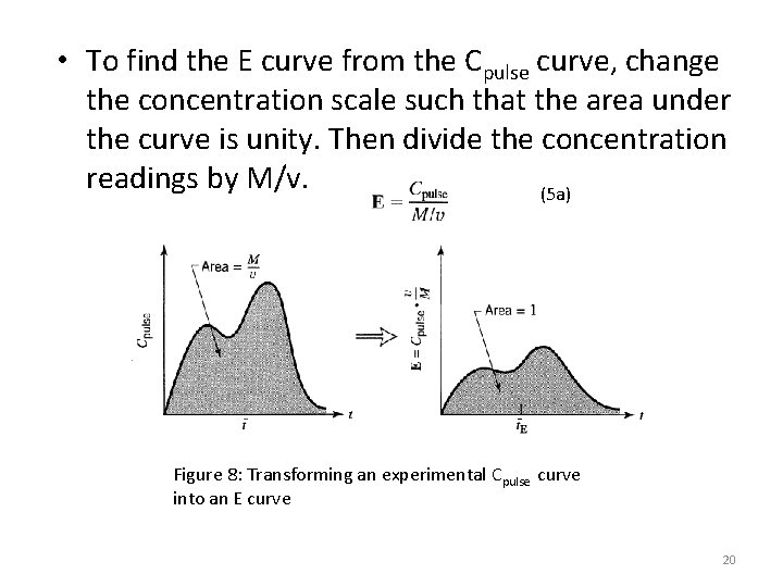  • To find the E curve from the Cpulse curve, change the concentration