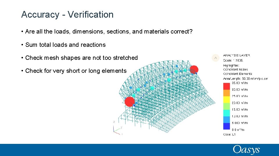 Accuracy - Verification • Are all the loads, dimensions, sections, and materials correct? •