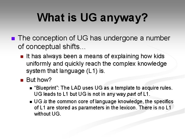 what is ug