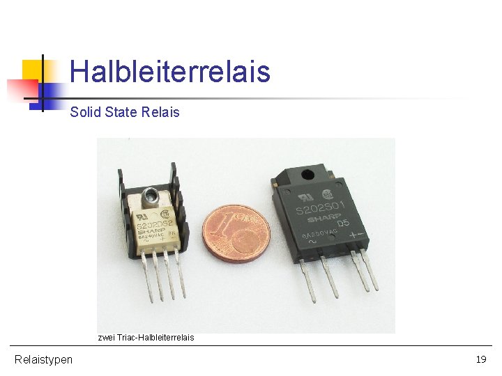 Halbleiterrelais Solid State Relais zwei Triac-Halbleiterrelais Relaistypen 19 