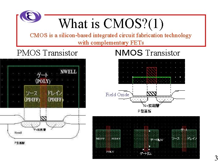 What is CMOS? (1) CMOS is a silicon-based integrated circuit fabrication technology with complementary