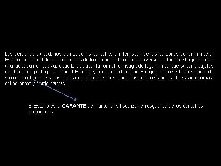 Los derechos ciudadanos son aquellos derechos e intereses que las personas tienen frente al