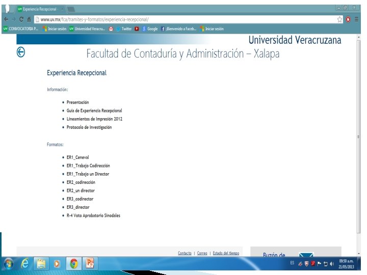 Facultad de Contadura y Administracin Coordinacin de Experiencia