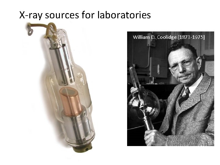 X-ray sources for laboratories William D. Coolidge [1873 -1975] 