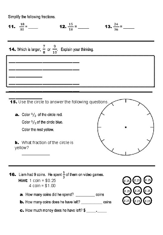  _____________________ __________ 15. Use the circle to answer the following questions. b. What