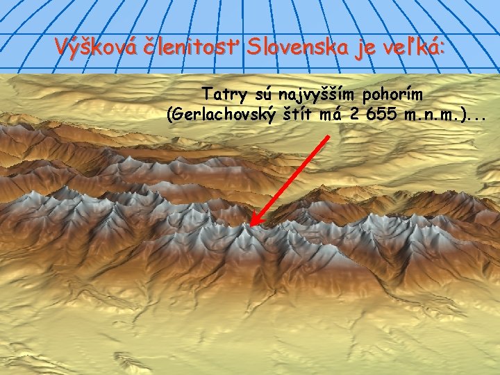 Výšková členitosť Slovenska je veľká: Tatry sú najvyšším pohorím (Gerlachovský štít má 2 655