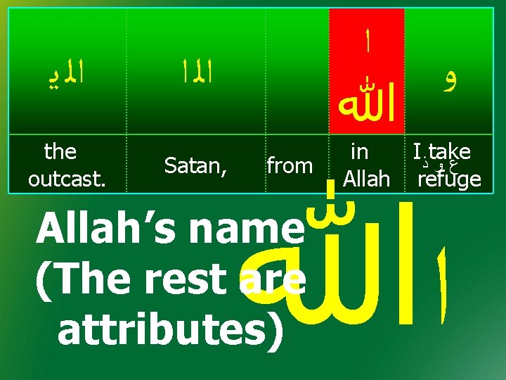 ﺍﻟ ﻳ the outcast. ﺍ ﻭ ﷲ ﺍﻟ ﺍ Satan, from in I ﺍﻟ ﻳ the outcast. ﺍ ﻭ ﷲ ﺍﻟ ﺍ Satan, from in I