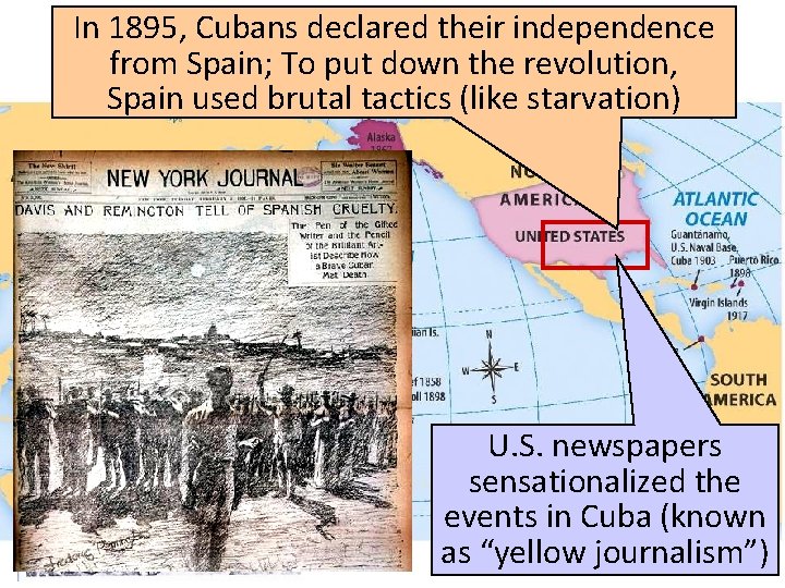 In 1895, Cubans declared their independence U. S. To Imperialism: CUBA from Spain; put