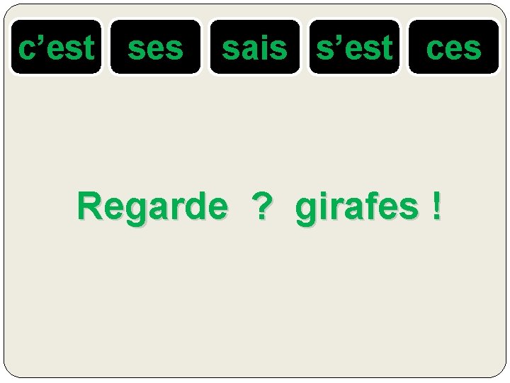 c’est ses sais s’est ces Regarde ? girafes ! 