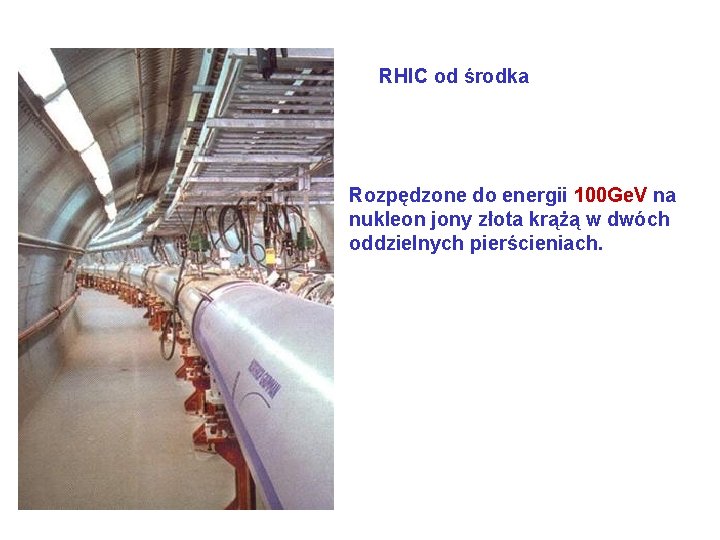 RHIC od środka Rozpędzone do energii 100 Ge. V na nukleon jony złota krążą