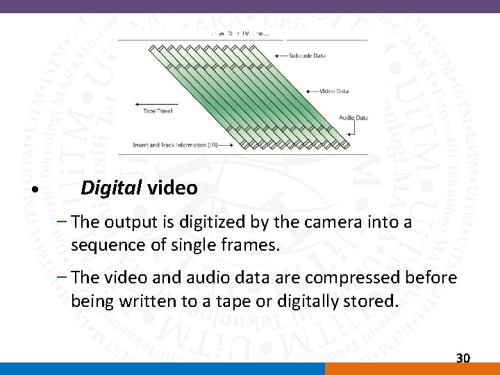 How Video Works (continued) • Digital video – The output is digitized by the