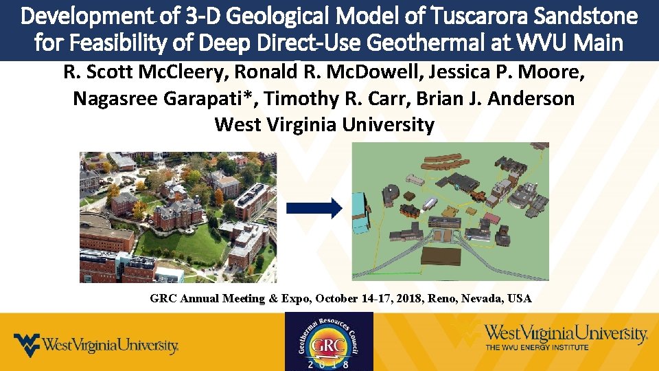 Development of 3 -D Geological Model of Tuscarora Sandstone for Feasibility of Deep Direct-Use
