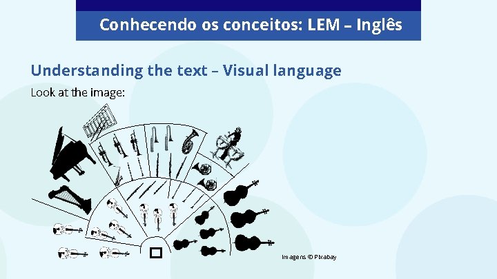 Conhecendo os conceitos: LEM – Inglês Understanding the text – Visual language Look at