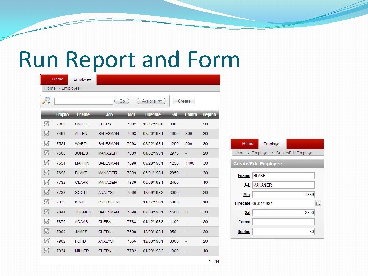 Run Report and Form Run Report and Form