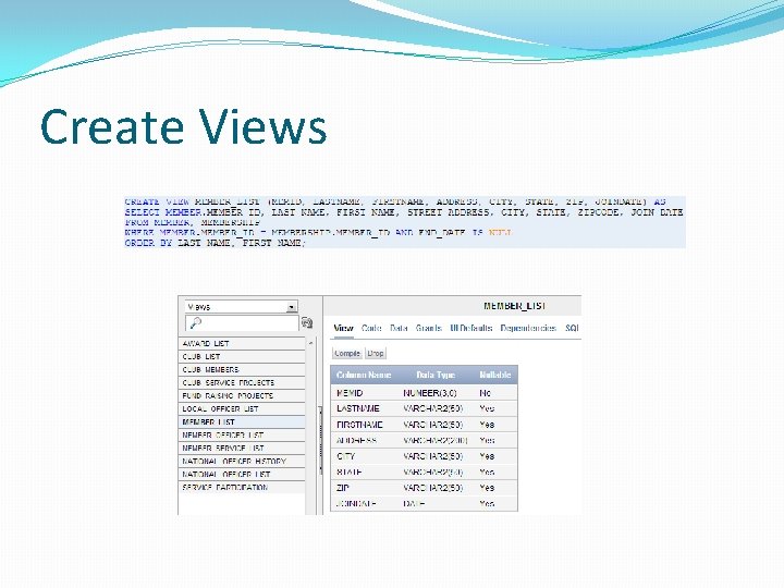 Create Views Create Views