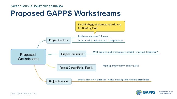 GAPPS THOUGHT LEADERSHIP FORUM #38 Proposed GAPPS Workstreams Globalpmstandards. org 