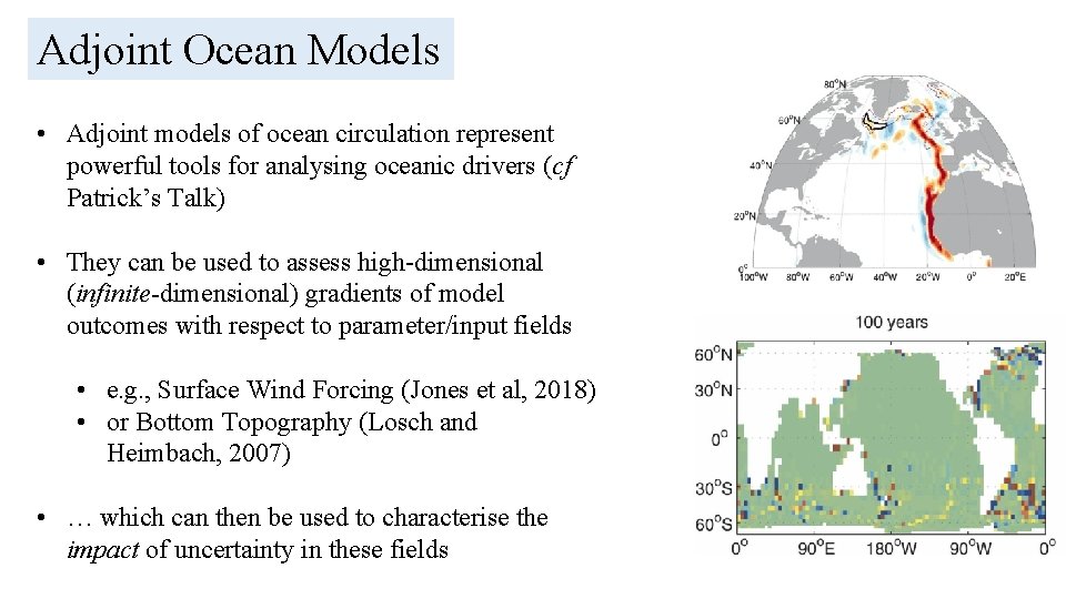 Adjoint Ocean Models • Adjoint models of ocean circulation represent powerful tools for analysing