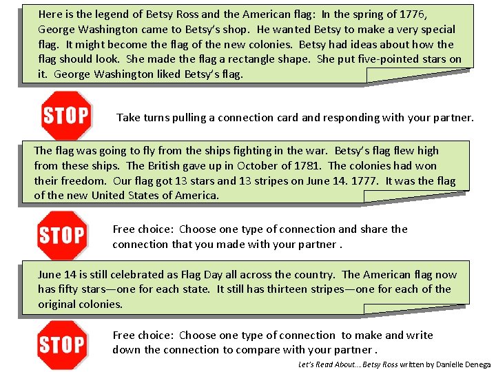 Here is the legend of Betsy Ross and the American flag: In the spring