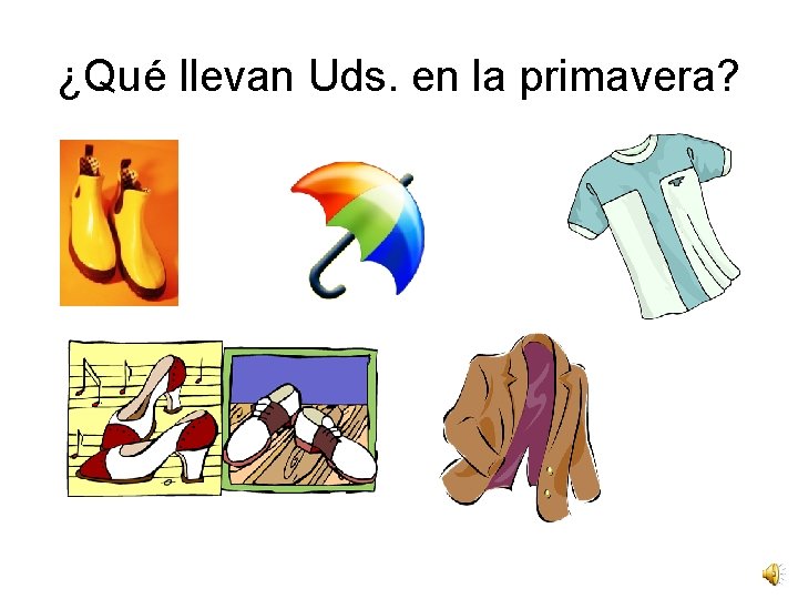 ¿Qué llevan Uds. en la primavera? 