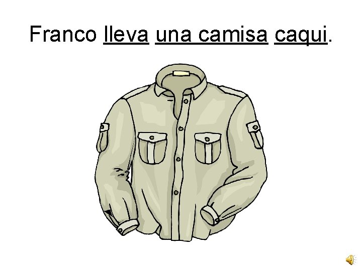 Franco lleva una camisa caqui. 