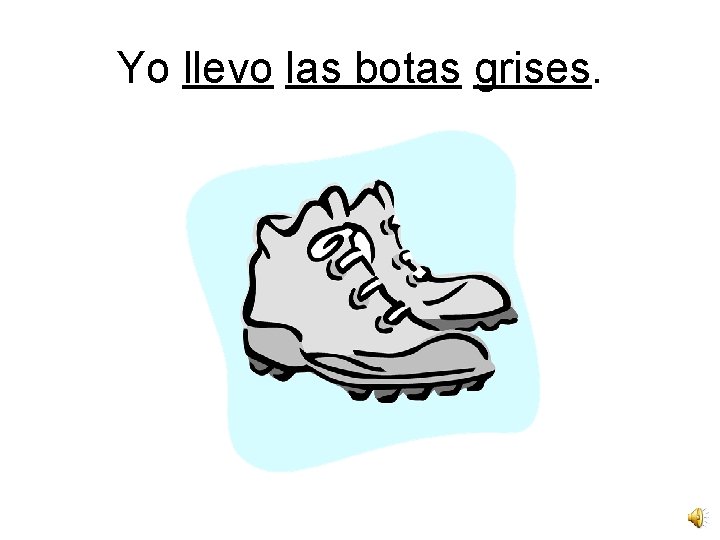 Yo llevo las botas grises. 