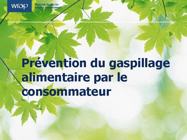 Prévention du gaspillage alimentaire par le consommateur 