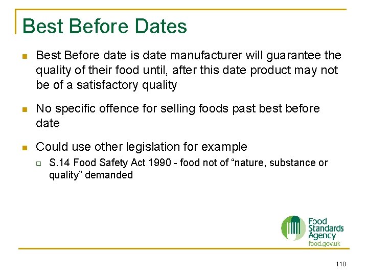 Best Before Dates n Best Before date is date manufacturer will guarantee the quality