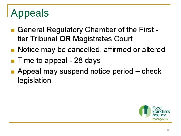 Appeals n n General Regulatory Chamber of the First - tier Tribunal OR Magistrates Appeals n n General Regulatory Chamber of the First - tier Tribunal OR Magistrates