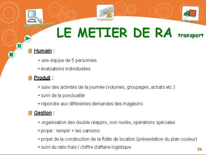 LE METIER DE RA transport 4 Humain : • une équipe de 5 personnes LE METIER DE RA transport 4 Humain : • une équipe de 5 personnes