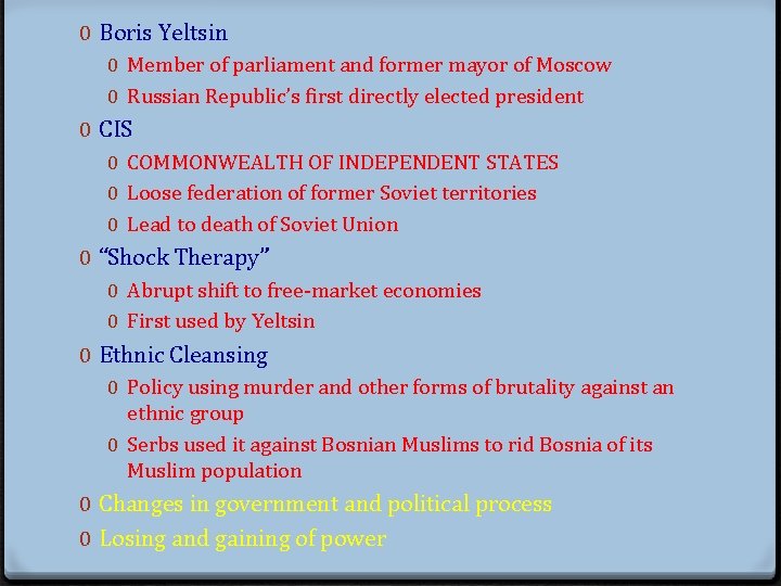0 Boris Yeltsin 0 Member of parliament and former mayor of Moscow 0 Russian