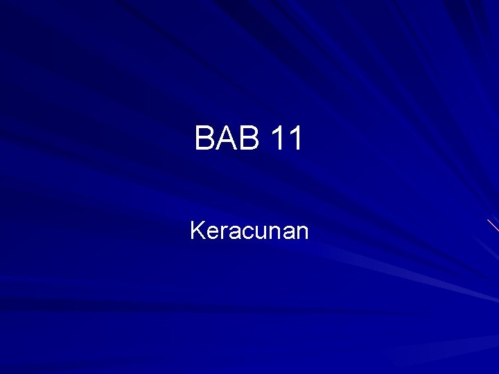 BAB 11 Keracunan 