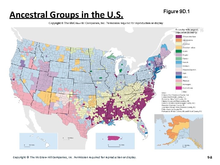 Ancestral Groups in the U. S. Copyright © The Mc. Graw-Hill Companies, Inc. Permission