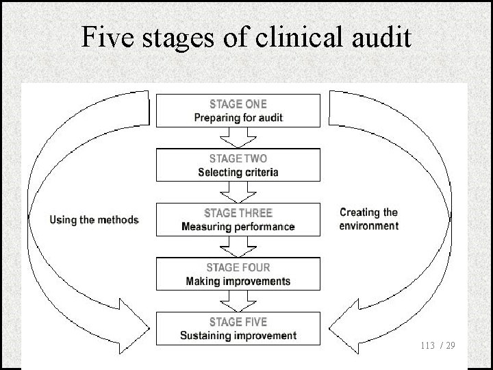 Five stages of clinical audit 113 / 29 