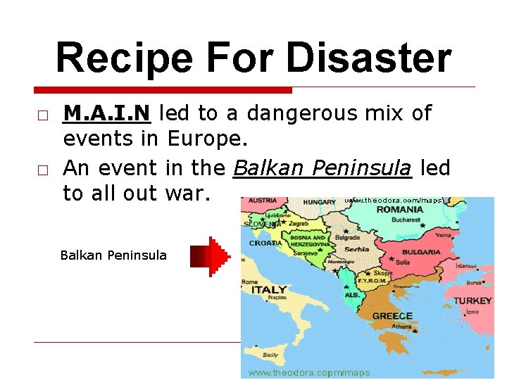Recipe For Disaster □ M. A. I. N led to a dangerous mix of