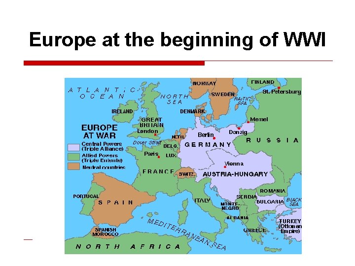 Europe at the beginning of WWI 