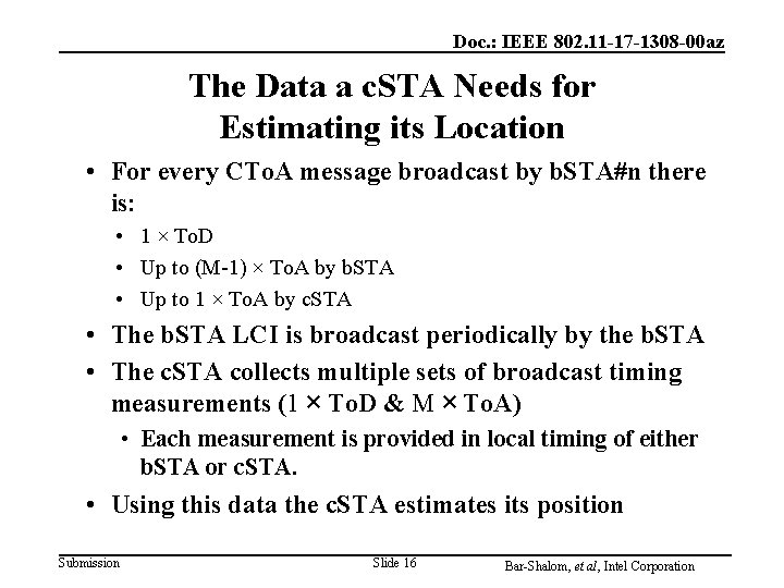 Doc. : IEEE 802. 11 -17 -1308 -00 az The Data a c. STA Doc. : IEEE 802. 11 -17 -1308 -00 az The Data a c. STA
