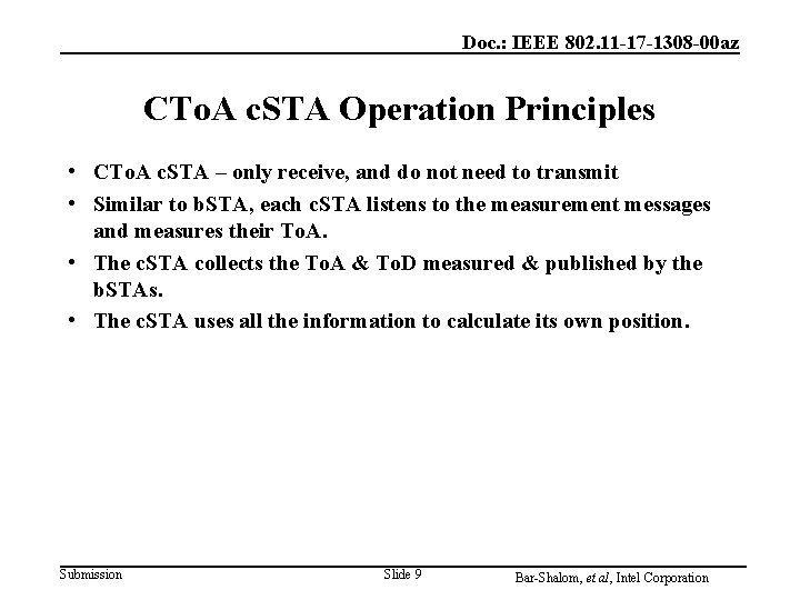 Doc. : IEEE 802. 11 -17 -1308 -00 az CTo. A c. STA Operation Doc. : IEEE 802. 11 -17 -1308 -00 az CTo. A c. STA Operation