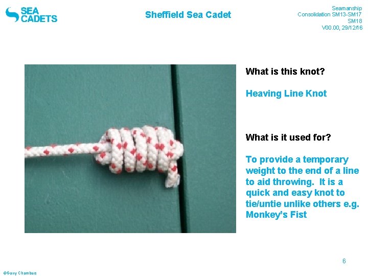 Sheffield Sea Cadet Seamanship Consolidation SM 13 -SM 17 SM 18 V 00. 00,