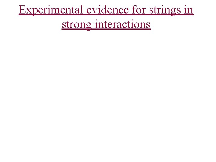 Experimental evidence for strings in strong interactions 