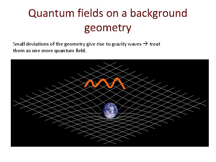 Quantum fields on a background geometry Small deviations of the geometry give rise to