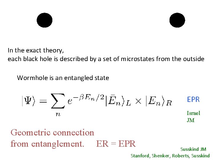 In the exact theory, each black hole is described by a set of microstates