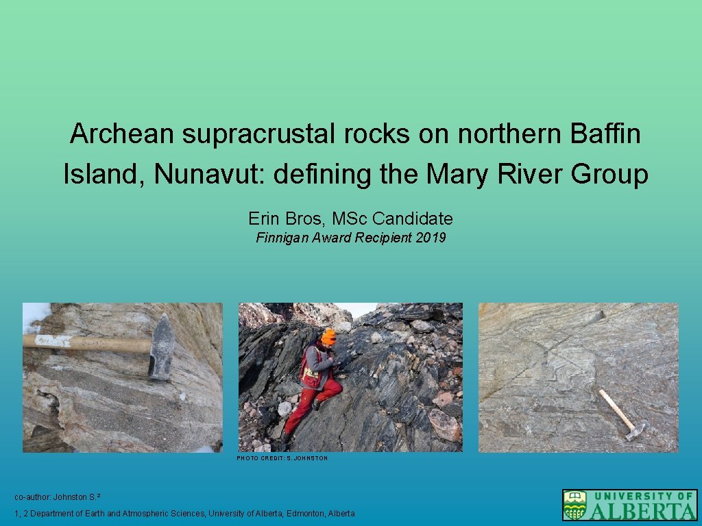 Archean supracrustal rocks on northern Baffin Island, Nunavut: defining the Mary River Group Erin