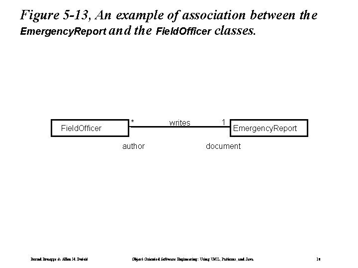 Figure 5 -13, An example of association between the Emergency. Report and the Field.