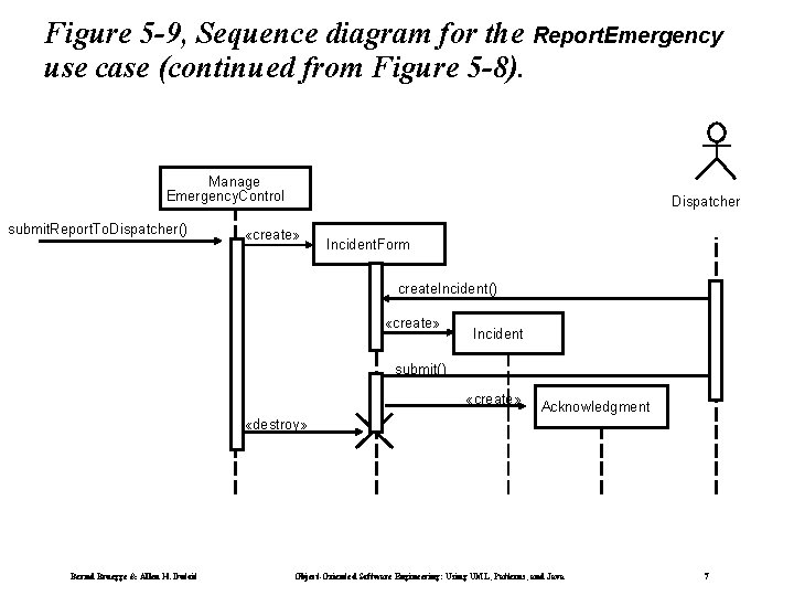 Figure 5 -9, Sequence diagram for the Report. Emergency use case (continued from Figure