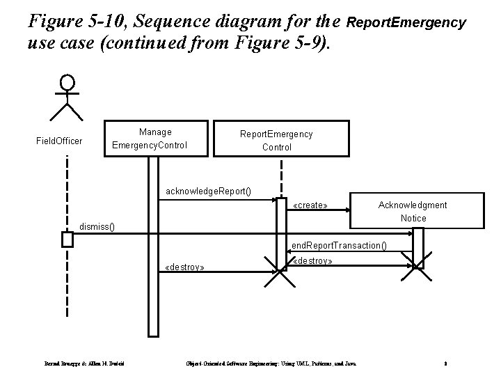 Figure 5 -10, Sequence diagram for the Report. Emergency use case (continued from Figure