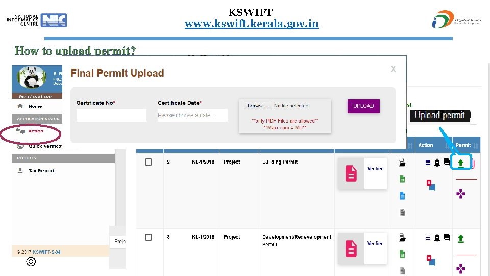 KSWIFT www. kswift. kerala. gov. in How to upload permit? History of reply New