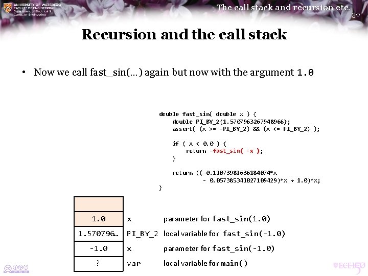 The call stack and recursion etc. Recursion and the call stack • Now we The call stack and recursion etc. Recursion and the call stack • Now we