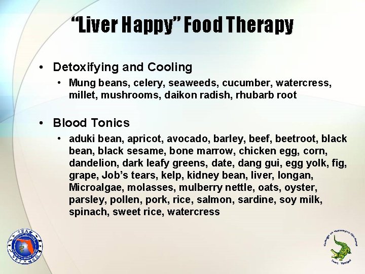 “Liver Happy” Food Therapy • Detoxifying and Cooling • Mung beans, celery, seaweeds, cucumber, “Liver Happy” Food Therapy • Detoxifying and Cooling • Mung beans, celery, seaweeds, cucumber,