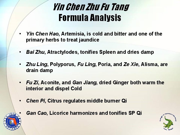 Yin Chen Zhu Fu Tang Formula Analysis • Yin Chen Hao, Artemisia, is cold Yin Chen Zhu Fu Tang Formula Analysis • Yin Chen Hao, Artemisia, is cold